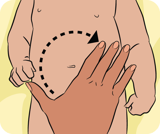Massaging baby's tummy