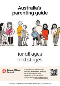 Reference image for A4 flyer promoting rasingchildren.net.au and the Raising Healthy Minds app
