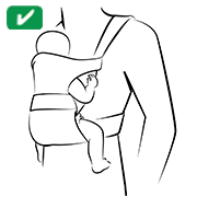 Image showing how to carry a baby for appropriate hip support