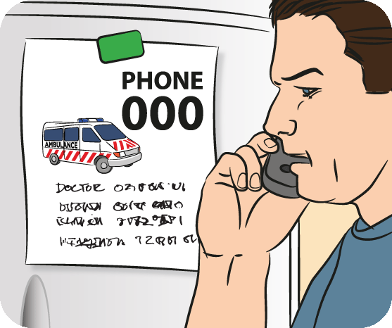 Keep emergency numbers near the phone.