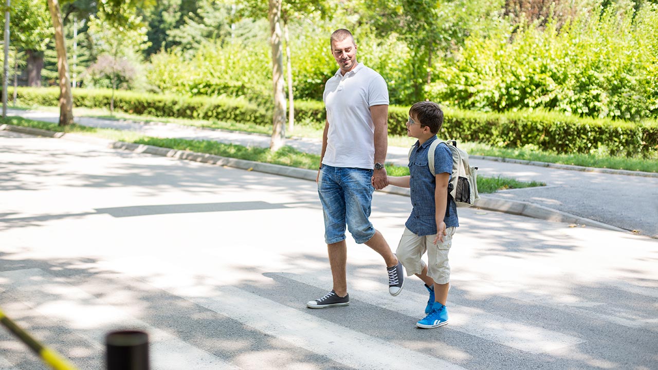 couple walking in park