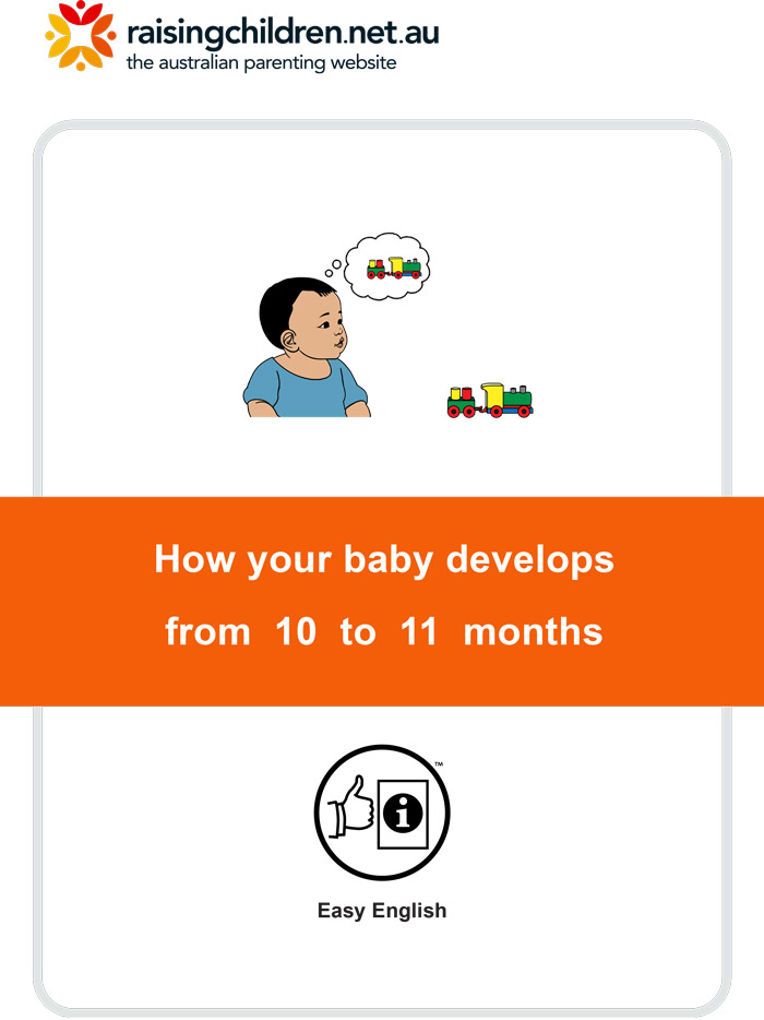 Baby development in easy English, 10-11 months