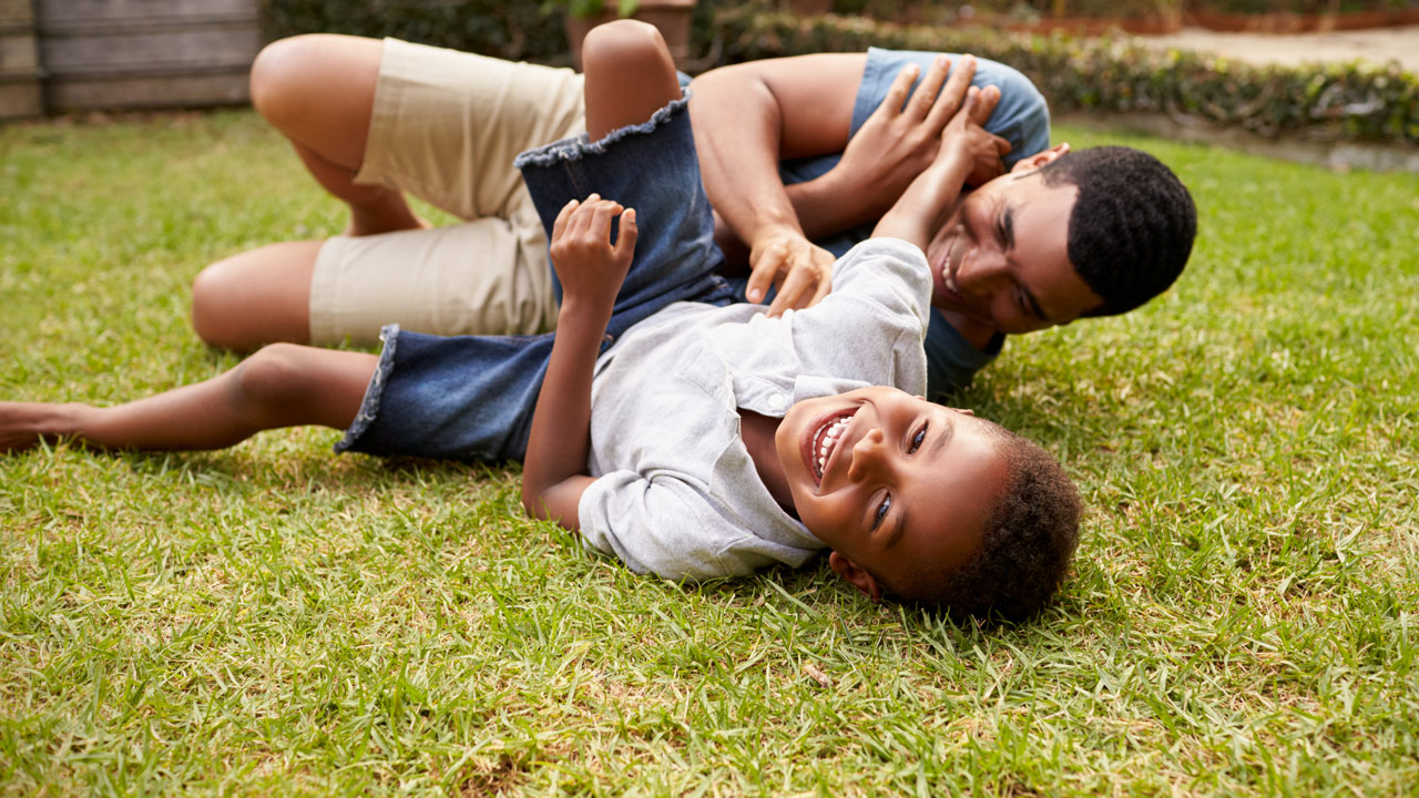 Rough-and-tumble play is climbing, wrestling, rolling around and play fight...