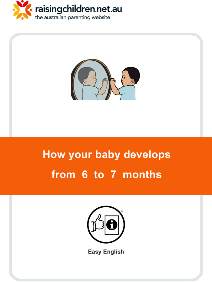 Baby development in easy English, 6-7 months