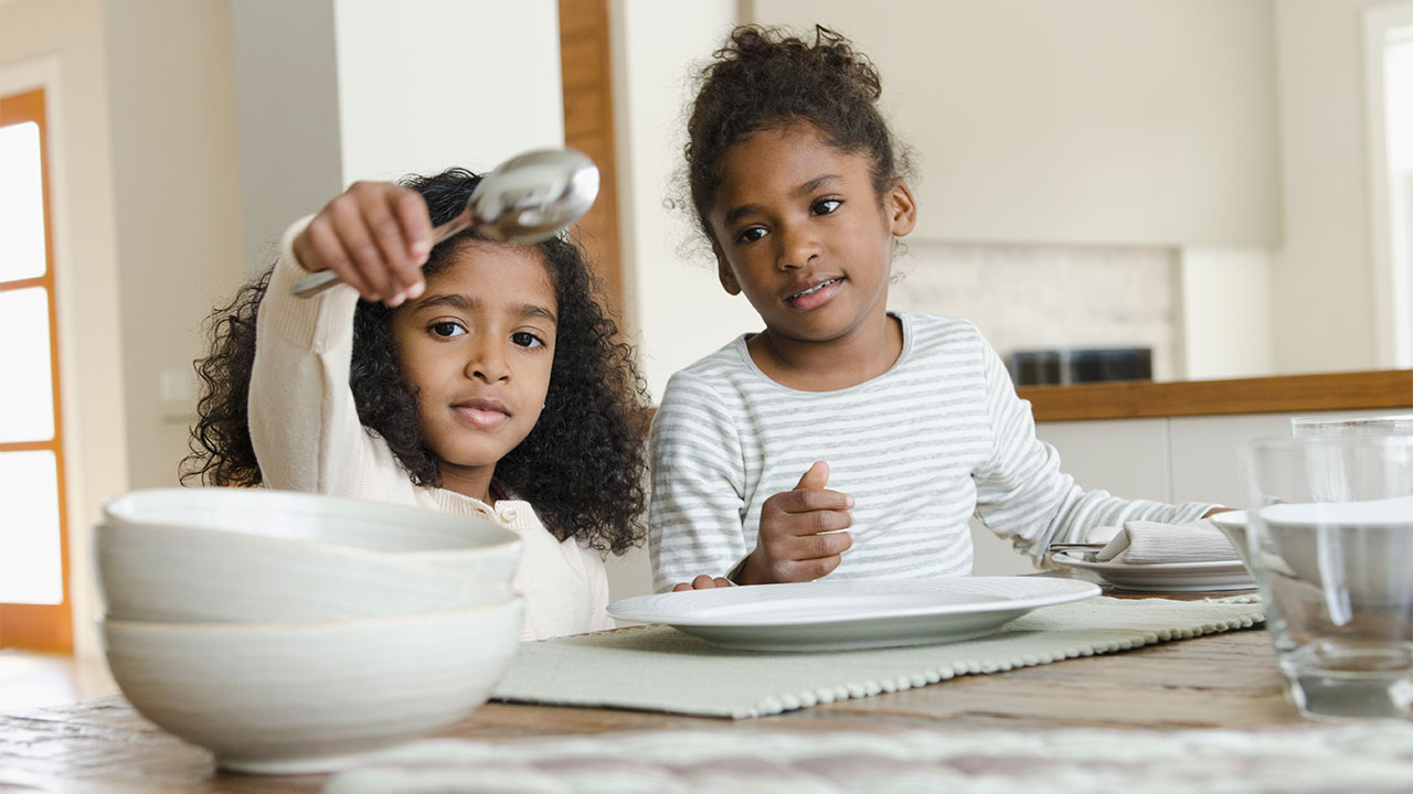 kids helping at home